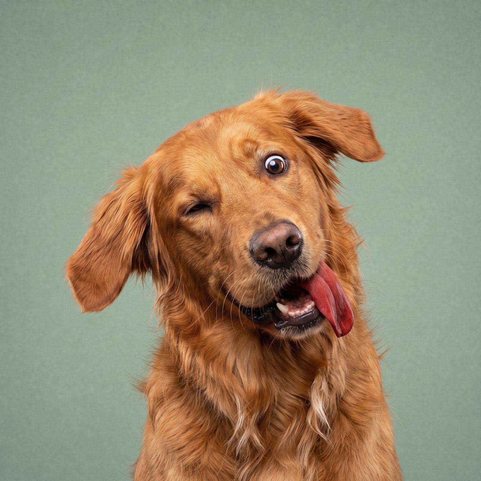 Golden Retriever vor Salbeigrün