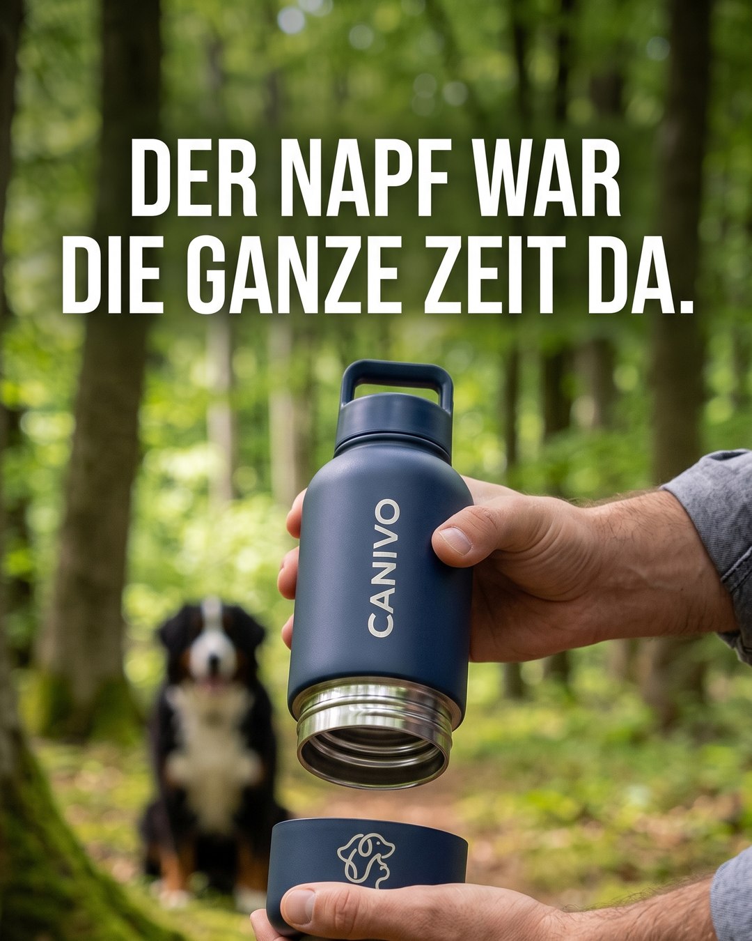 Der Napf war die ganze Zeit da. Boden abdrehen, Wasser rein, Pause. #canivo #hundeliebe